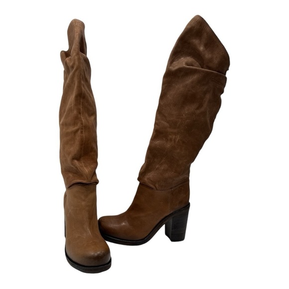 Vic Matie Robust Tray Boots Genuine Leathern Brown SLOUCHY BOOTS size 36 US 6 - Picture 6 of 13